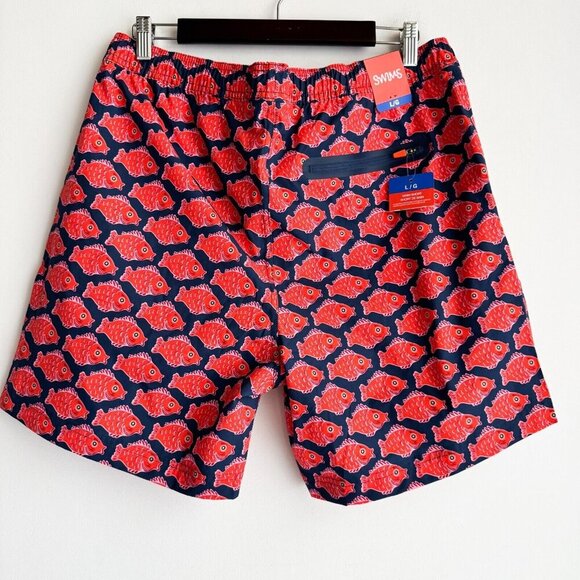 SWIMS Nuotare Swim Short Red Fish Print L - Picture 5 of 6